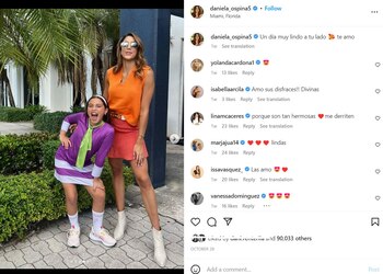 Daniela Ospina y su hija