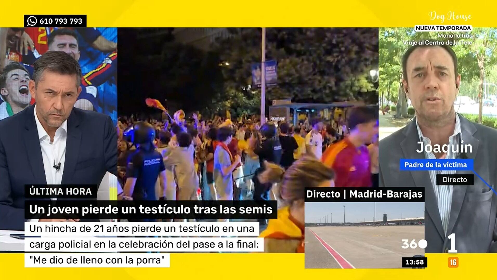 Habla el padre del joven al que un policía dejó sin un testículo cuando celebraba el pase de España a la final del Mundial y pide ayuda para localizarle: “Es un horror”