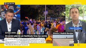 Habla el padre del joven al que un policía dejó sin un testículo cuando celebraba el pase de España a la final del Mundial y pide ayuda para localizarle: “Es un horror”