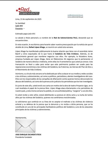 Carta enviada por el presidente