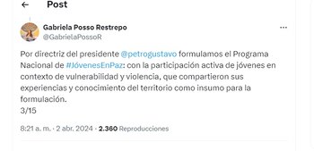 Gabriela Posso Restrepo habla del
