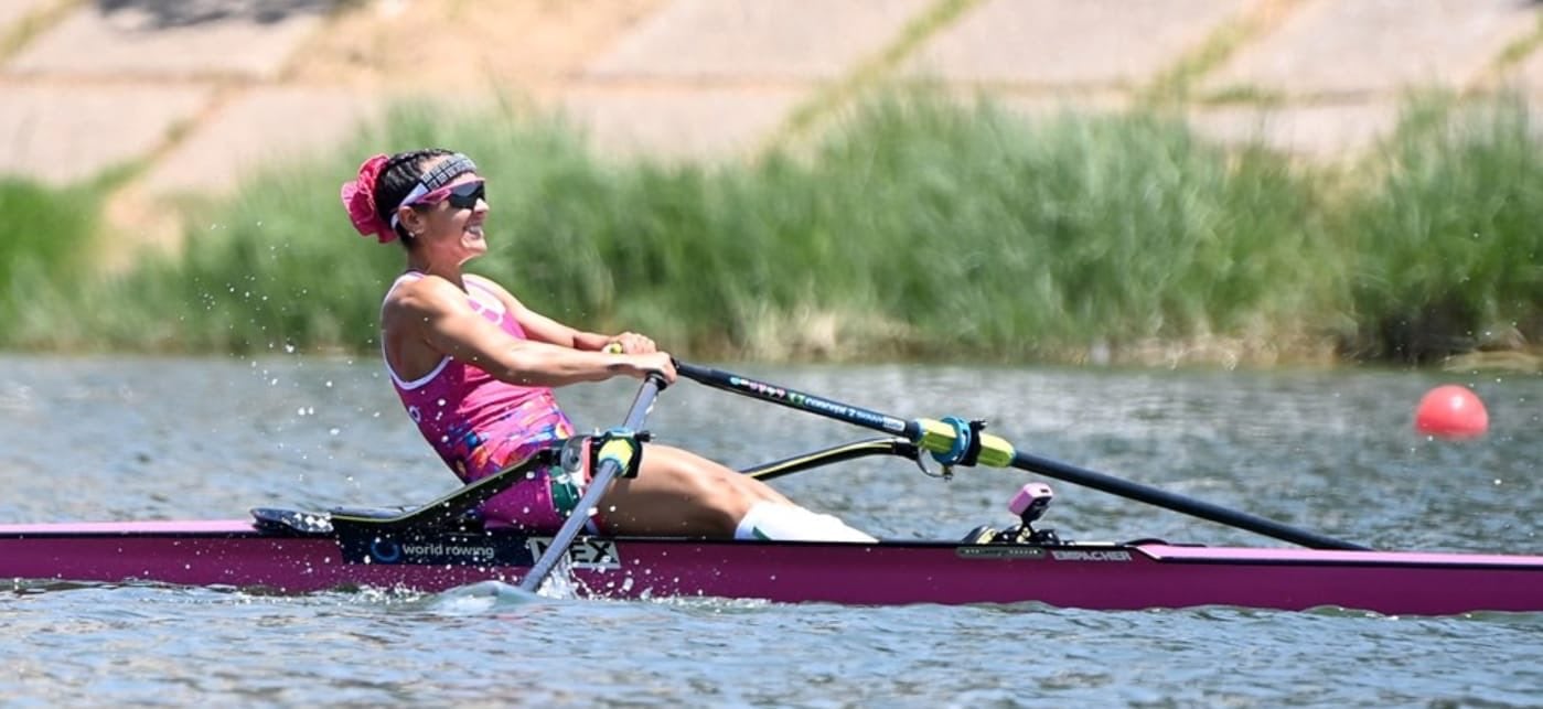 La mexicana registró un tiempo de 7:27.73 minutos en la final de la prueba LW1x, demostrando un dominio absoluto ante rivales de Irlanda y Países Bajos. (X/ @COM_Mexico)