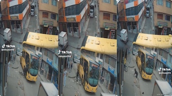 En video| Hombre se estrelló con bus de Transmilenio cuando presuntamente huía con bicicleta robada