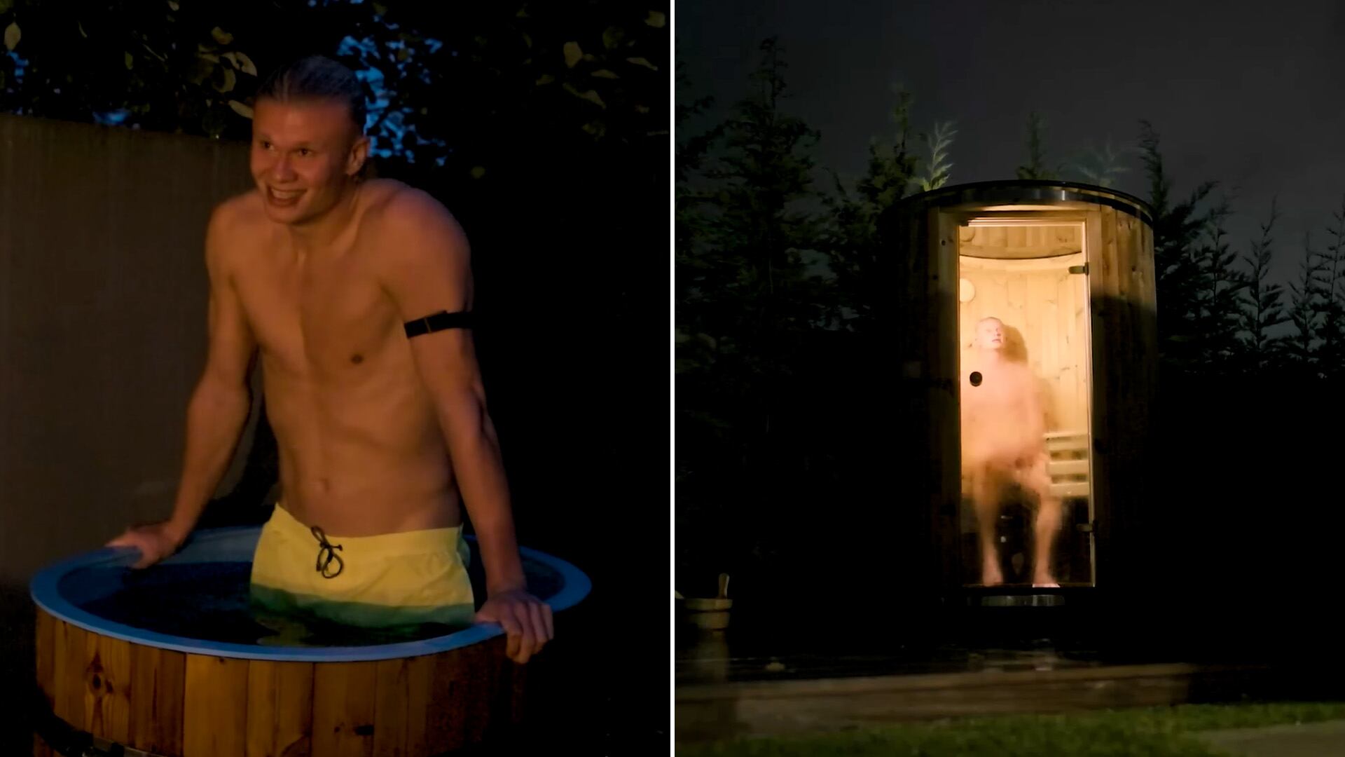 El ritual de recuperación de Haaland mezcla baños de hielo, sauna y fortaleza (Captura de pantalla. Youtube: Erling Haaland)