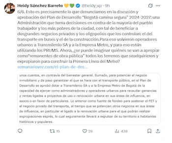 Las utilidades netas de los operadores privados podrían aumentar a $263.121 millones mientras se cuestiona la transferencia de patrimonio público a intereses privados - crédito Heidy Sánchez/X