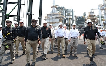 Pemex realizó una visita de supervisión a la Refinería Olmeca en Dos Bocas, Tabasco.