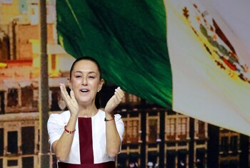 Mexican President-elect Claudia Sheinbaum holds