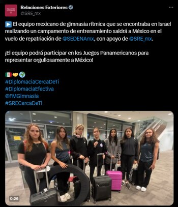 SRE-Gimnasia Rítmica-Palestina-Israel-México-10 de octubre