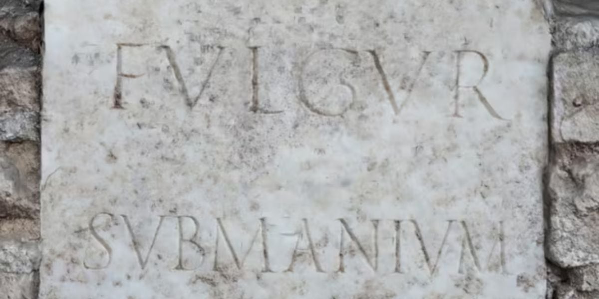 La placa de mármol hallada en la Villa Adriana contiene la inscripción latina que alude a un rayo atribuido al dios Summano (Ministerio de Cultura de Italia)