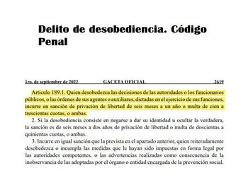 El delito de desobediencia en