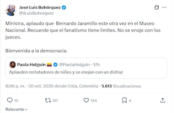 José Luis Bohórquez reaccionó a mensaje de la ministra Paola Holguín