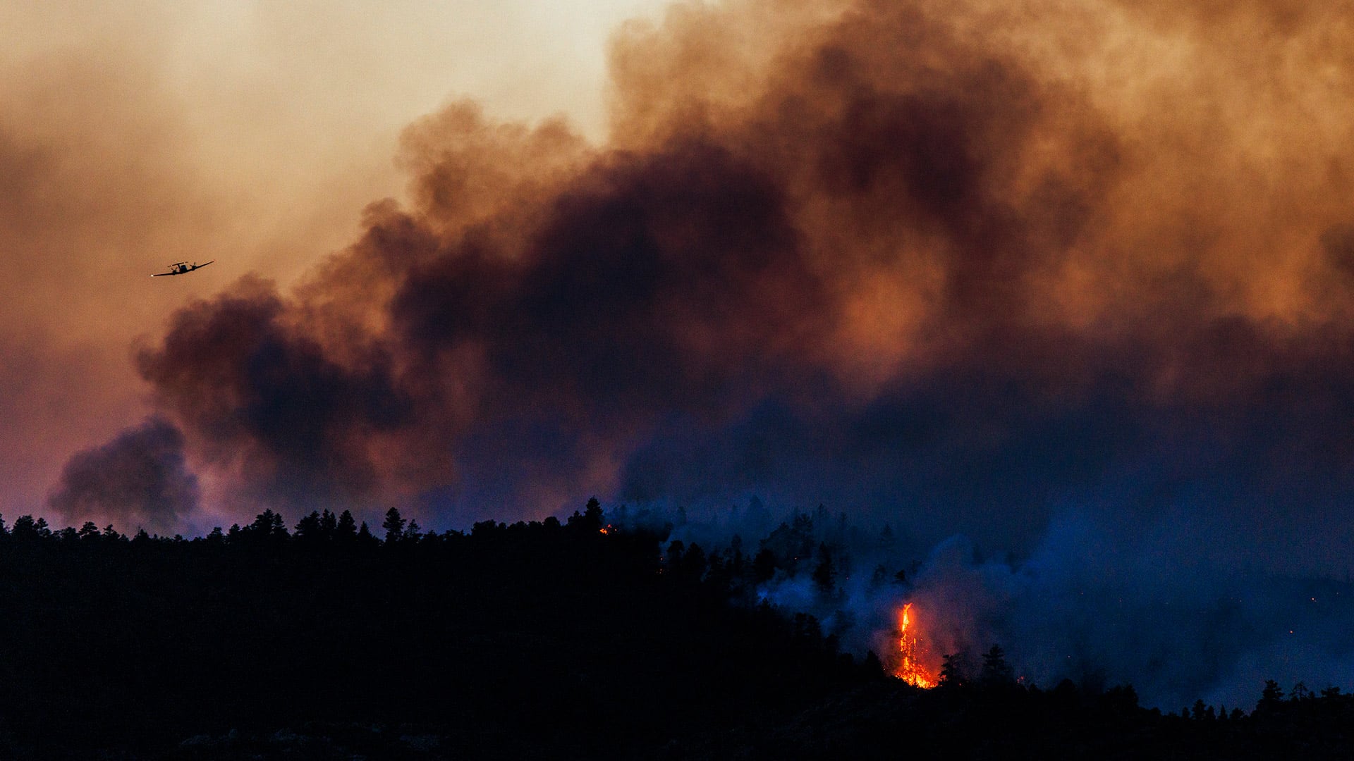 Las autoridades investigan un origen humano del incendio Aspen Acres, en un contexto de sequía, vientos intensos y una temporada de nieve por debajo del 25% habitual. (Photo by Michael Ciaglo via AFP)