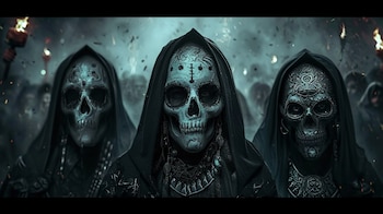 Interpretación artística de mortífagos en