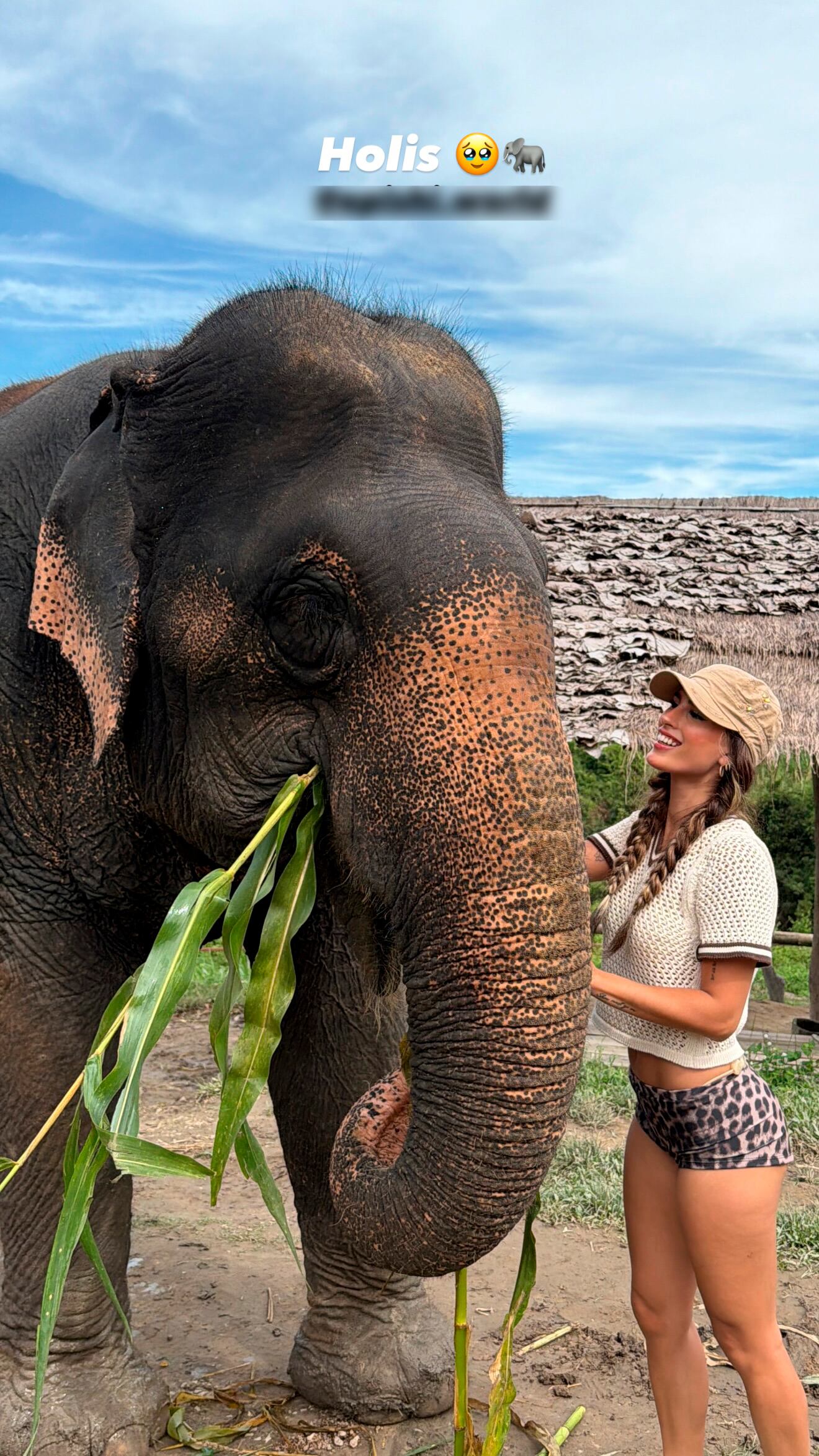 Juli Poggio fue de visita a un santuario de elefantes en Tailandia