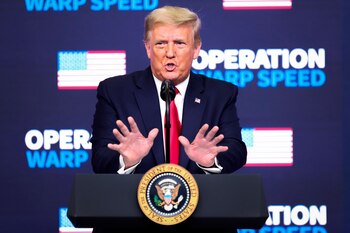 En la imagen, el presidente saliente de Estados Unidos, Donald J. Trump. EFE/Oliver Contreras/Archivo