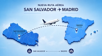 La conexión aérea con Madrid refuerza la cooperación con Europa, en un año el cual se han recibido 25,000 visitantes europeos en El Salvador./ (Infobae)