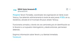 El mensaje de Vente Venezuela