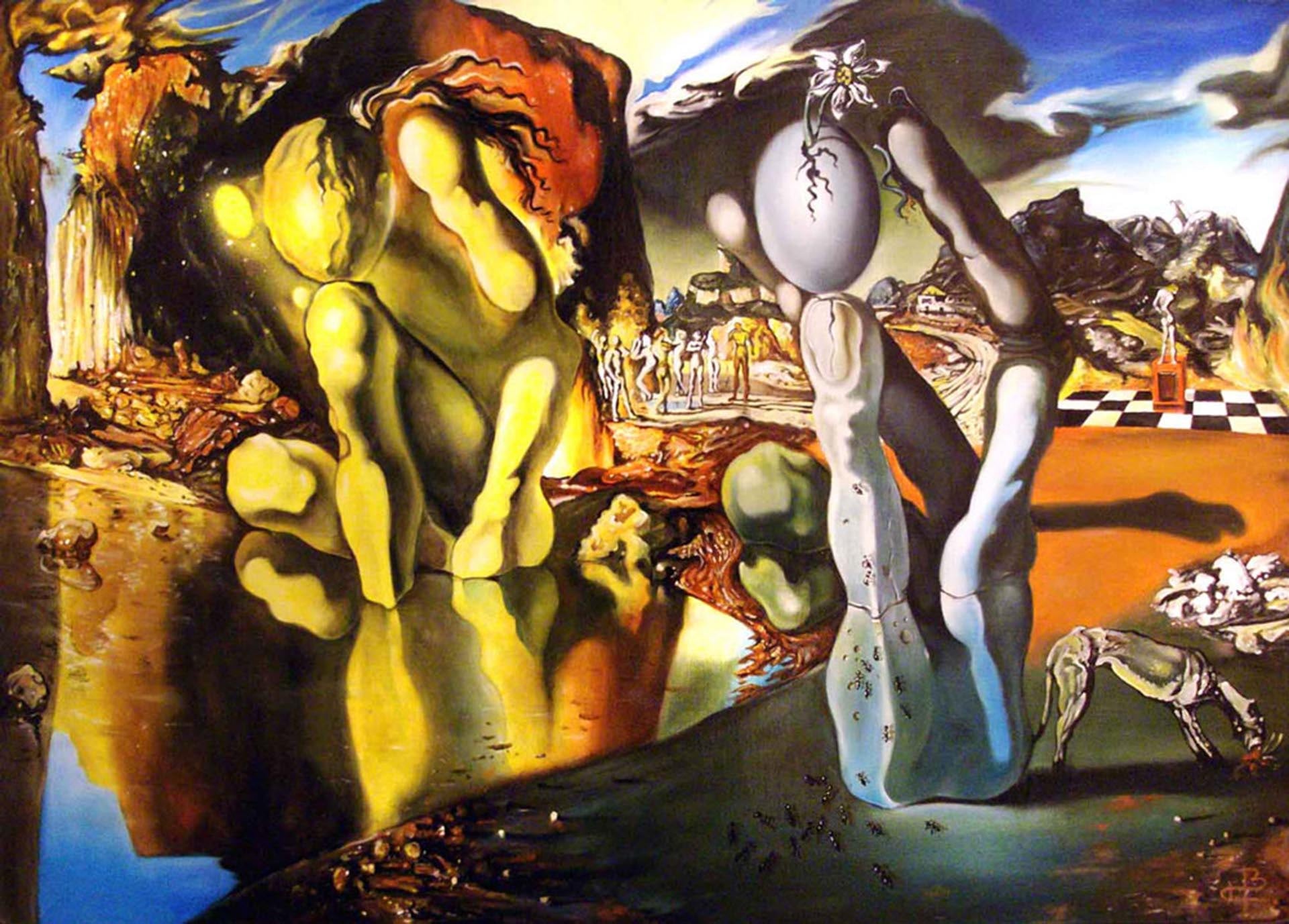 La pintura 'La metamorfosis de Narciso' plasmó el método paranoico-crítico con imágenes dobles y alusiones a Federico García Lorca.