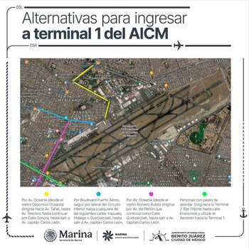 Rutas alternas para llegar al