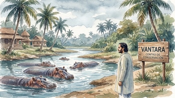 Así es polémico centro de conservación Vantara en la India, al que proponen trasladar los hipopótamos de Pablo Escobar