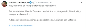 Xóchitl Gálvez se solidariza con