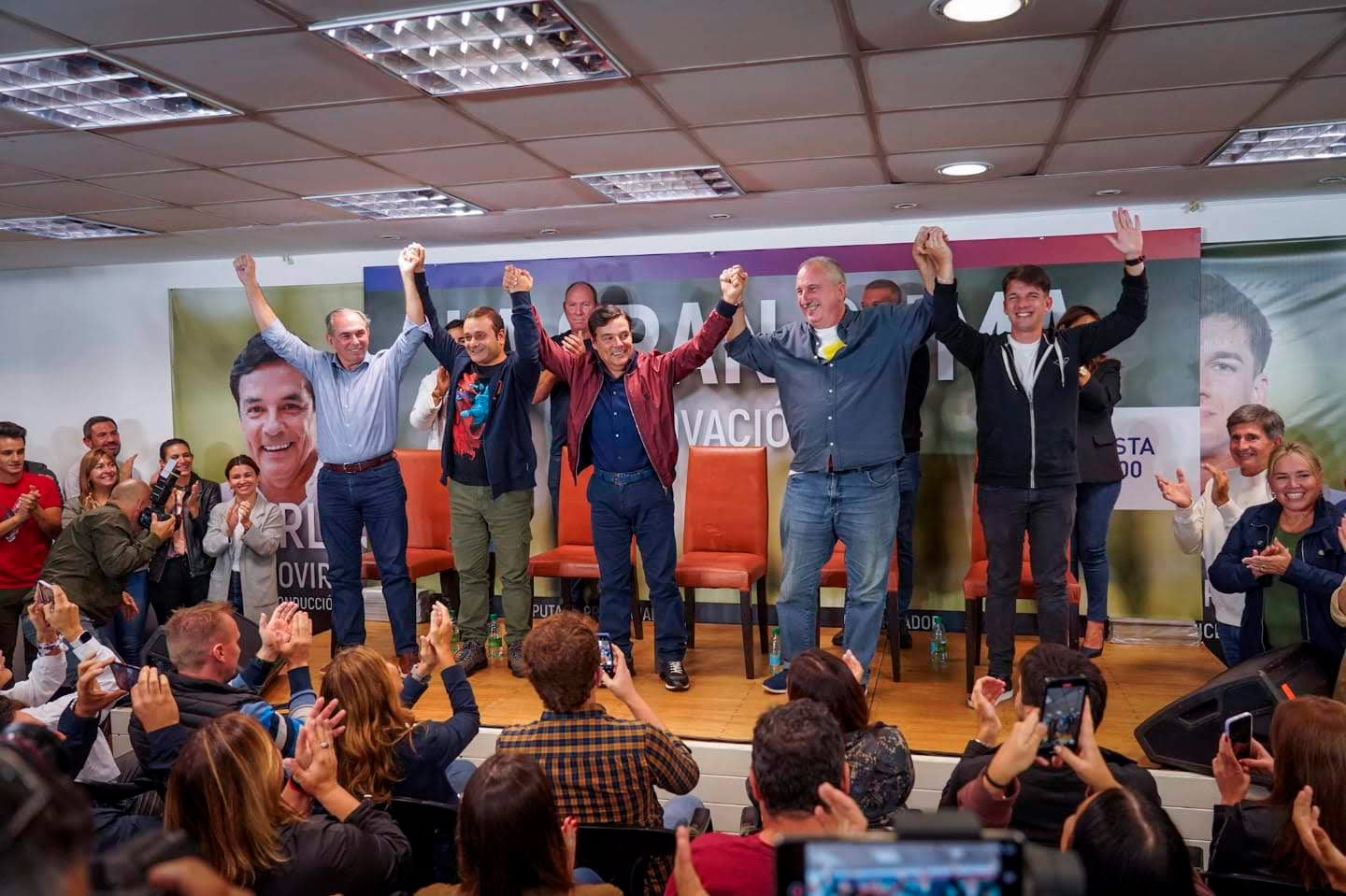 Rovira y Passalacqua en tiempos de unidad, festejando de la mano el triunfo en 2023