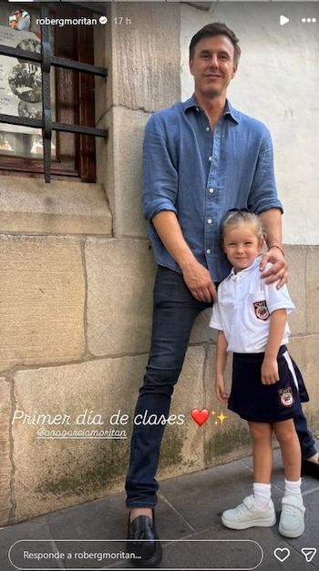 Roberto García Moritán acompañó a su hija Anita en su primer día escolar (Instagram)