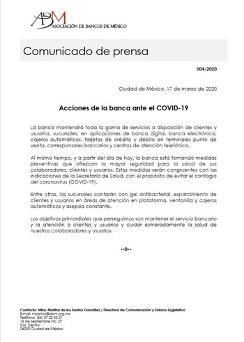 Comunicado Asociación de Bancos de