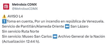 Estado en tiempo real de las diversas líneas de la red de transporte público terrestre de la capital.