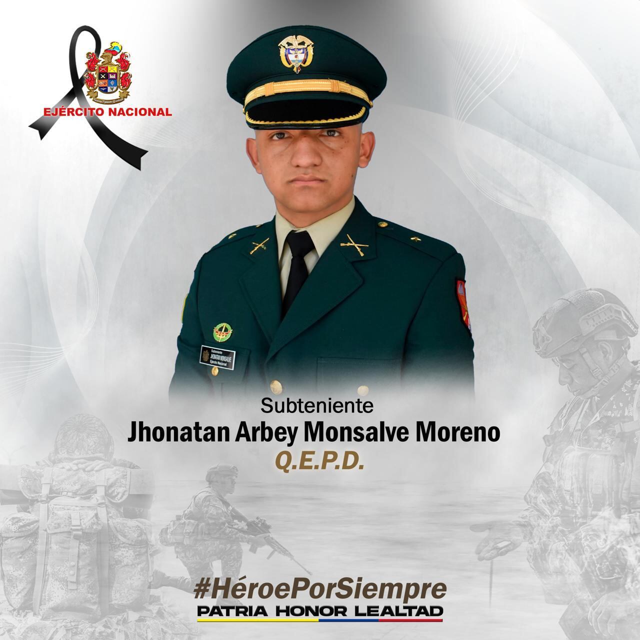 El subteniente que murió tras explosión de burro bomba - crédito Ejército