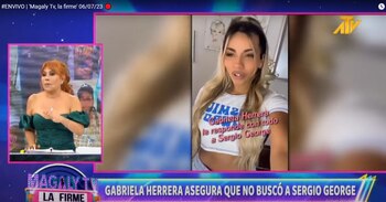 Magaly Medina asombrada de entredichos entre Gabriela Herrera y Sergio George. Magaly TV La Firme/ATV