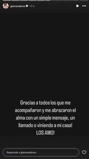 Gianinna Maradona se senbilizó tras la operación de su hijo Benjamín: "Los amo" (Instagram)