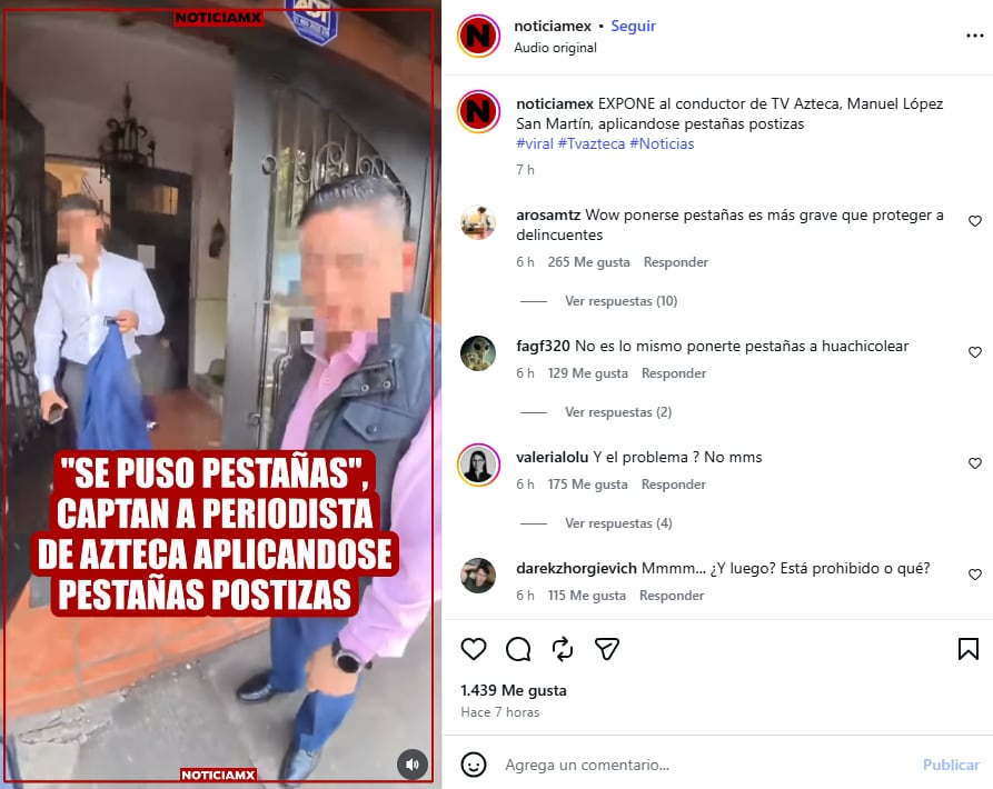 Manuel López San Martín desmiente que se haya colocado pestañas y señala que las mujeres del video no trabajan en el lugar(Captura)
