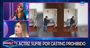 Patricia Villareal no se retracta y contradice versión de Eric García Vilca sobre supuesto casting: “Nunca me especificó nada”. Captura: Magaly Tv La Firme.