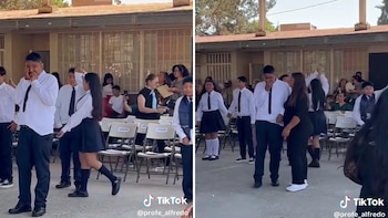 Mamá salva a su hijo durante el vals de graduación tras ser plantado por su pareja | Video