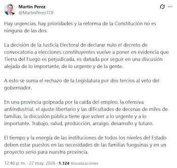 Intendente Martín Perez sobre constituyente de Melella