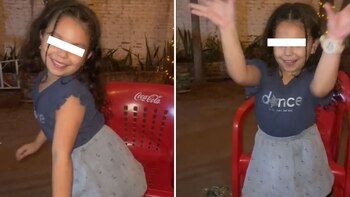 La divertida niña mostró paso