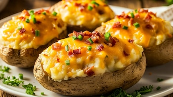 Papas rellenas de queso con