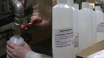 En la destilería de Listoke, al norte de Dublín, los alambiques de ginebra se utilizan ahora para producir desinfectante para las manos como protección contra el coronavirus, un producto que escasea en Irlanda, como en el resto del mundo.