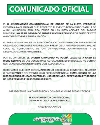 Las autoridades dejaron claro que el motivo no es la actividad sino los permisos.