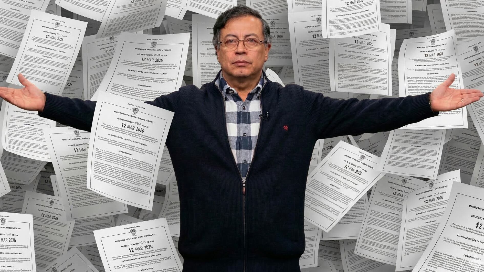 El Gobierno del presidente Gustavo Petro firmó el 12 de marzo de 2026 siete decretos de emergencia para atender las inundaciones que afectan a ocho departamentos del país- crédito VisualesIA