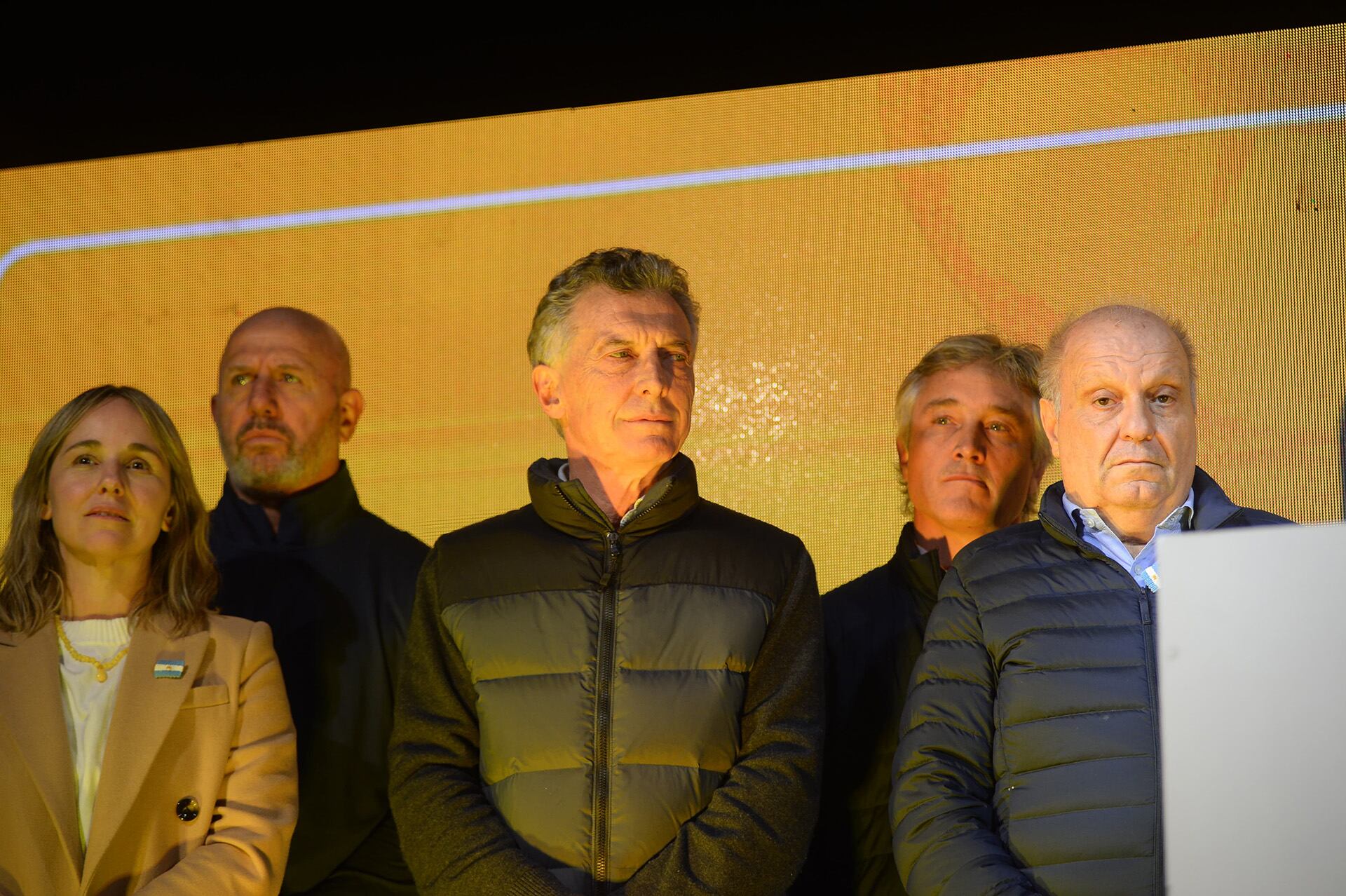 Mauricio Macri junto a los dirigentes del PRO, derrotados (Jaime Olivos)