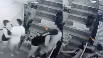Un accidente en una escalera