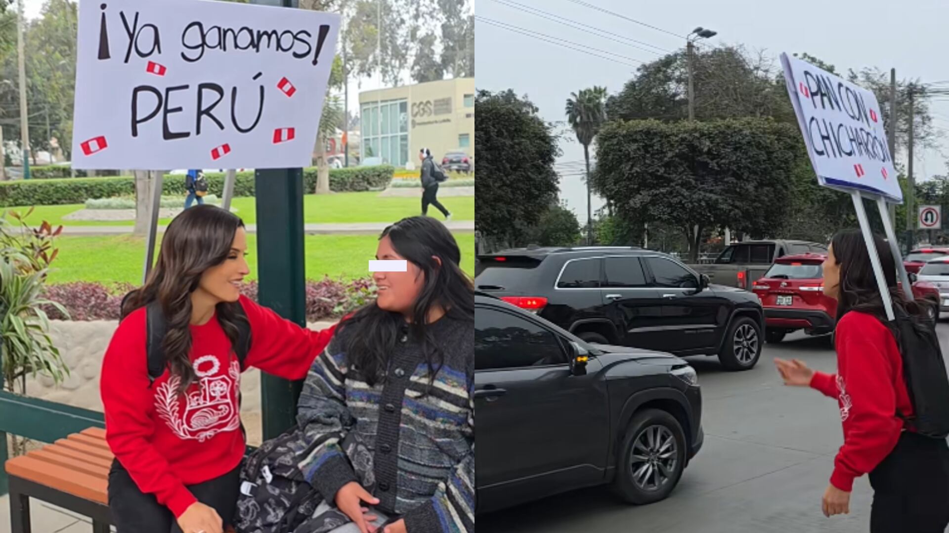 María Pía Copello pregunta a uno por uno si ya votó por el pan con chicharrón. IG