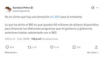 Gustavo Petro habló sobre los USD60 millones del BID