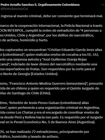 Publicación de Pedro Sánchez -