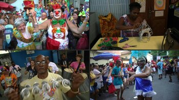 En los alrededores del centro psiquiátrico Nise de Silveira de Rio de Janeiro es difícil distinguir a los pacientes del público que celebra con algarabía la llegada del carnaval.