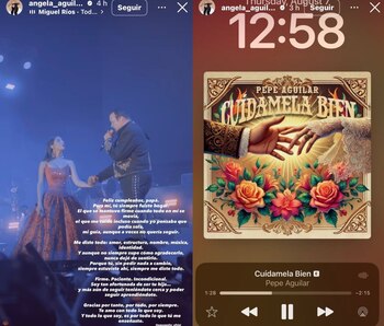 Ángela agradeció a su padre