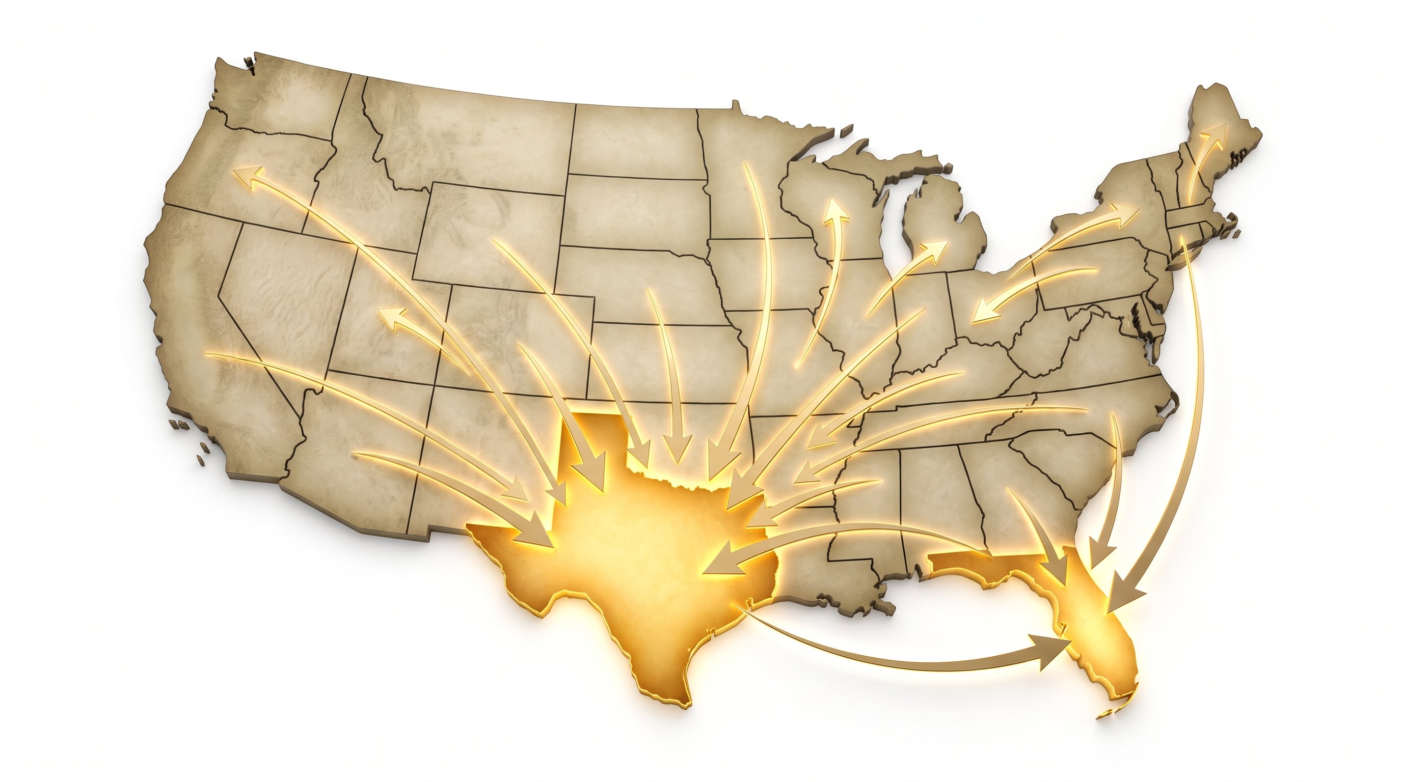 Texas y Florida concentraron la mayor cantidad de boomtowns por los bajos impuestos, la disponibilidad de suelo y la migración interna posterior a la pandemia de COVID-19. (Imagen Ilustrativa Infobae)