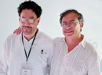 Congresistas de Colombia - Iván Cepeda y Gustavo Petro. Imagen tomada de twitter.